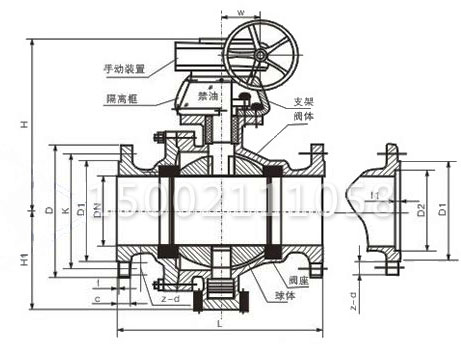 氧氣專用球閥結(jié)構(gòu)圖 氧氣專用球閥結(jié)構(gòu)圖