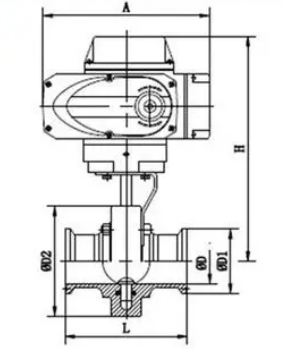 D981X電動快裝蝶閥結(jié)構(gòu)尺寸 D981X電動快裝蝶閥結(jié)構(gòu)尺寸